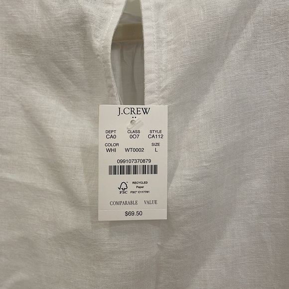 J-Crew Factory Linen-Blend Ruffleneck Top - Picture 3 of 3